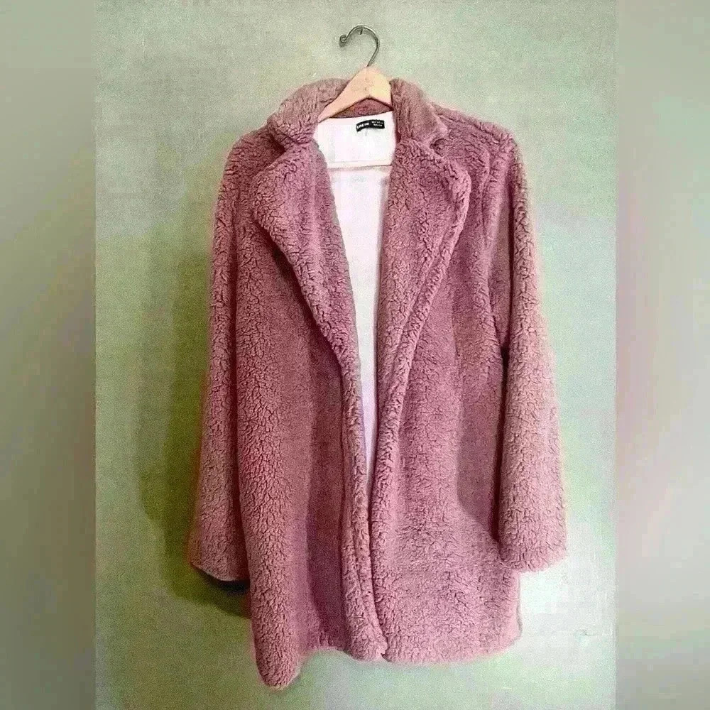 Mauve Teddy Jacket, Size XL